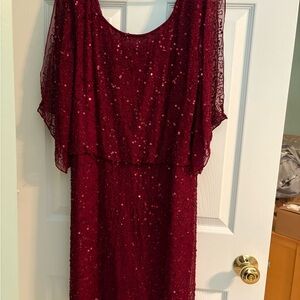 Pisarro Nights Burgundy Sequin Dress